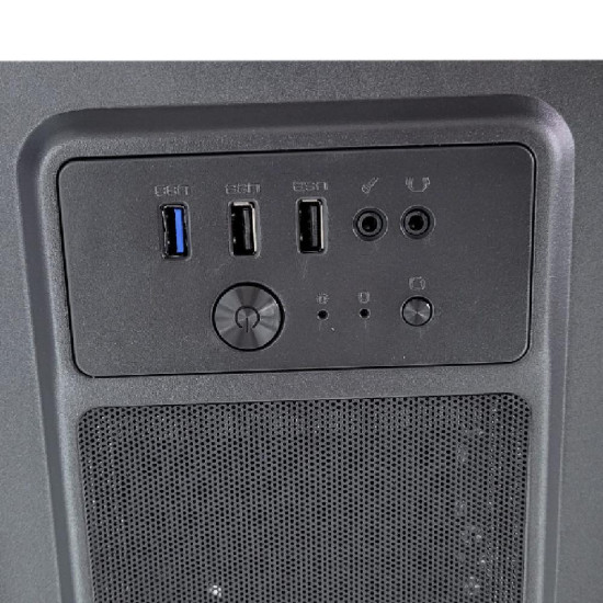 Carcasa Spacer Office, ATX, MidTower, fara sursa, USB 2.0 x 2, USB 3.0 x 1, PSU shroud, black „SPCS-OC-TOP”