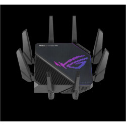 Asus Tri-band WiFi Gaming Router AX11000 PRO, GT-AX11000 PRO; Network Standard: IEEE 802.11ax, IPv4, IPv6, segment AX11000 ultimate AX performance, 2.4GHz 1148Mbps, 5G-1Hz 4804Mbps, 5G-2Hz 4804Mbps, 8 x antene detasabile, processor 2.0 Ghz, 256MB NAND fla