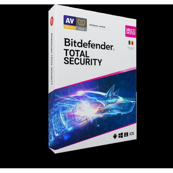 Licenta retail Bitdefender Total Security - protectie anti-malwarecompleta pentru Windows, macOS, iOS si Android, valabilapentru 1 an, 10 dispozitive, new Licenta retail Bitdefender Total Security - protectie anti-malwarecompleta pentru Windows, macOS, iOS si Android, valabilapentru 1 an, 10 dispozitive, new