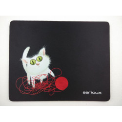Mouse pad Serioux, model Cat and ball of yarn, MSP01, suprafata textila, baza cauciucata, 250*200*3mm