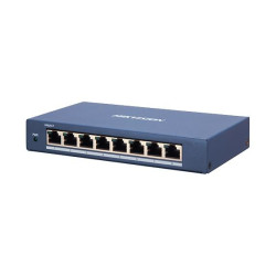 Switch 8 porturi Gigabit Hikvision DS-3E1508-EI, L2, Smart Managed, 8 × gigabit RJ45 porturi, switching capacity 16 Gbps, network topology management, alarm push, network health monitor, material metal, dimensiuni: 170 mm × 27.6 mm × 93.1 mm, greutate: 0.