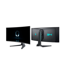 Monitor Dell Gaming Alienware 34'' AW3423DWF, 86.82 cm, Maximum preset resolution: DisplayPort: 3440 x 1440 at 165 Hz, HDMI: 3440 x 1440 at 100 Hz, Screen type Color Active Matrix, Panel technology QD OLED, Backlight OLED, Faceplate coating Anti reflectio