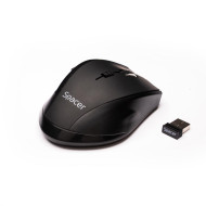 MOUSE Spacer, PC sau NB, fara fir, USB 2.4 GHz, optic, 800/ 1200/1600 dpi, butoane/scroll 6/1, rezolutie selectabila, negru, SPMO-W02