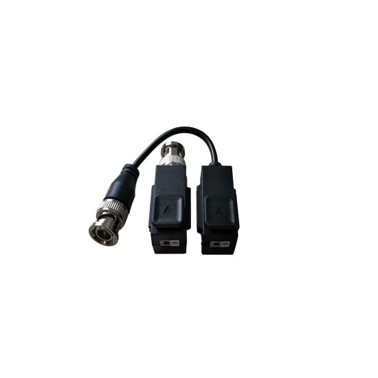 Video balun DS-1H18S/E(C);307400306,Video balun pasiv  Hikvision, DS- 1H18S/E(C); set 2 bucati ( o bucata cu cablu si o bucata fara cablu); transmite semnal video pe cablu UTP pana la 250m si pentru camere PoC pana la 150m; compatibil standard HDCVI/TVI/A