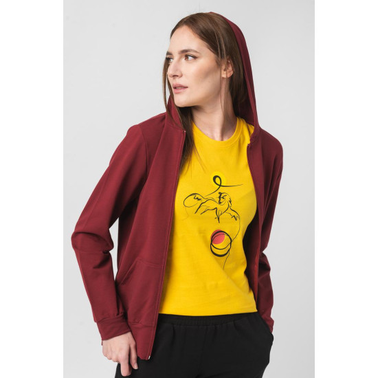HANORAC COTON CASUAL FEMEI BURGUNDY-XS