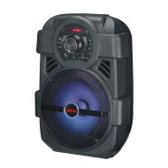 Boxa portabila activa Akai ABTS-808L, 10 W, Bluetooth, USB, Aux in, radio FM, digital karaoke, negru, microfon