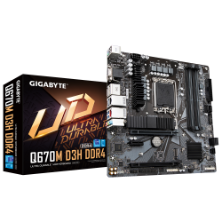 Placa de baza Gigabyte Q670 D3H LGA1700, 4x DDR4, 1x D-Sub, 1x HDMI, 1x DisplayPort, 2x PCIe 4.0 x16, 1x PCIe 3.0 x1, 2x M.2, 4x SATA 6Gbps, mATX