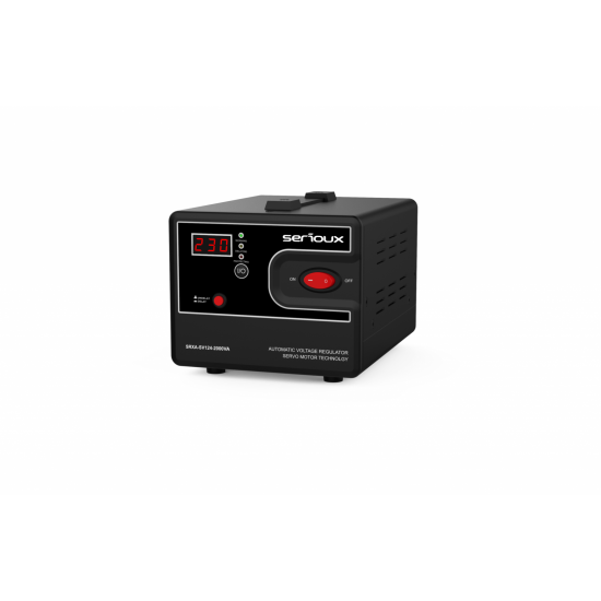 Stabilizator de tensiune Serioux Servo 124-2000VA, putere 2000VA/1200W, tip servo motor, transformator toroidal+ Servo motor, interval tensiune intrare 150V ~ 260V, interval frecvența intrare 45Hz ~ 65Hz, tensiune de ieșire 230V, precizie de ieșire ±3%, p Stabilizator de tensiune Serioux Servo 124-2000VA, putere 2000VA/1200W, tip servo motor, transformator toroidal+ Servo motor, interval tensiune intrare 150V ~ 260V, interval frecvența intrare 45Hz ~ 65Hz, tensiune de ieșire 230V, precizie de ieșire ±3%, p