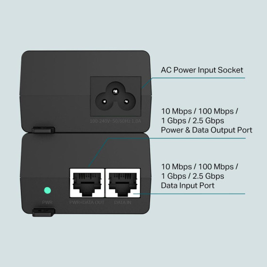TP-LINK POE+ INJECTOR 2.5G TL-POE260S TP-LINK POE+ INJECTOR 2.5G TL-POE260S