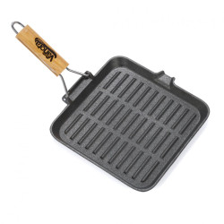 TIGAIE GRILL FONTA PURA CU MANER LEMN DETASABIL, 23X2 CM, VANORA HOME