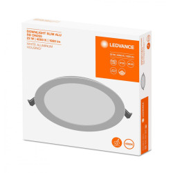 Spot LED incastrat Ledvance DOWNLIGHT SLIM ALU, 22W, 1920 lm, lumina neutra (4000K), IP20, 225x23mm, aluminiu, Alb