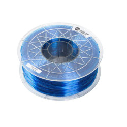 CREALITY CR PETG 3D Printer Filament, transparent Blue, Printing temperature: 230-250°C, Filament diameter: 1.75mm, Tensile strength: 49MPa, Size of filament wheel: Diameter 200mm, height 66mm, hole diameter 53mm. Eco-friendly, odorless, non-toxic. Utiliz