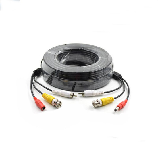 Cablu video cu alimentare si  audio 10 metri LN-EC04-10M-AUDIO; conectori: BNC + DC+RCA; Video Conductor: 26 AWG; nsulation: 2.0mm Foam PE; Power Conductor: 23 AWG x2C Red/Black ID: 1.2mmPE OD: 3.5mmPVC Black; Outer Jacket: 3.5+3.5mm PVC Black