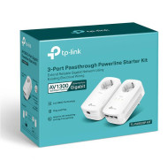 TP-Link Kit Gigabit Powerline Passthrough cu 3 Porturi AV1300, TL- PA8033P KIT, Standarde si Protocoale:  HomePlug AV1.1, HomePlug AV2.0,IEEE 1901,IEEE 802.3,IEEE 802.3x, IEEE 802.3u, IEEE 802.3ab, Interfata: 3 x 10/100/1000 RJ45, 1 x priza alimentare, Co
