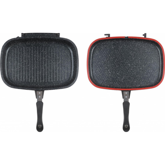 TIGAIE DUBLA DREPTUNGHIULARA TIP GRILL, ALUMINIU, 36x24x7.5 CM,DARK LINE CLASSIC,COOKING BY HEINNER TIGAIE DUBLA DREPTUNGHIULARA TIP GRILL, ALUMINIU, 36x24x7.5 CM,DARK LINE CLASSIC,COOKING BY HEINNER