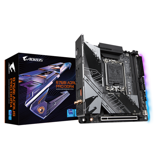 Placa de baza Gigabyte B760I AORUS PRO LGA1700, 2x DDR4, 1x HDMI, 1x DisplayPort, 1x PCIe 4.0 x16, 2x M.2, 4x SATA 6Gbps, WIFI 6, mini-ITX
