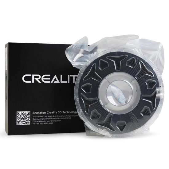 CREALITY CR PETG 3D Printer Filament, black, Printing temperature: 230-250°C, Filament diameter: 1.75mm, Tensile strength: 49MPa, Size of filament wheel: Diameter 200mm, height 66mm, hole diameter 53mm. Eco-friendly, odorless, non-toxic. Utilizare: pana l
