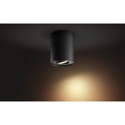 Spot LED Philips Hue Pillar, Bluetooth, GU10, 5W (50W), 350 lm, luminaalba (2200-6500K), IP20, 10.3cm, Metal, Negru, Intrerupator cu variator inclus