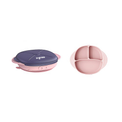 Farfurie silicon cu capac , mov, U-Grow