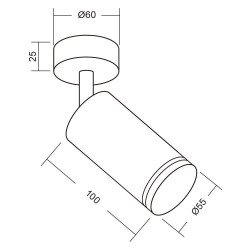 Spot reglabil Vivalux ROUND KING, GU10, max. 35W,  IP20, Ø60x180mm, Alb, bec neinclus