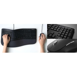 Kit tastatura + mouse Microsoft Ergonomic for Business, negru