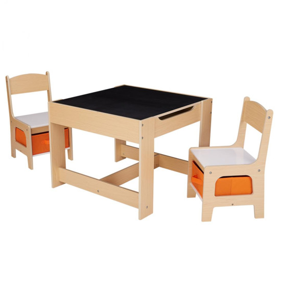 Set masuta si 2 scaune,lemn natur,U-Grow Set masuta si 2 scaune,lemn natur,U-Grow
