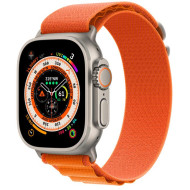 Apple Watch Ultra Cellular, 49mm Titanium Case with Orange Alpine Loop - Large