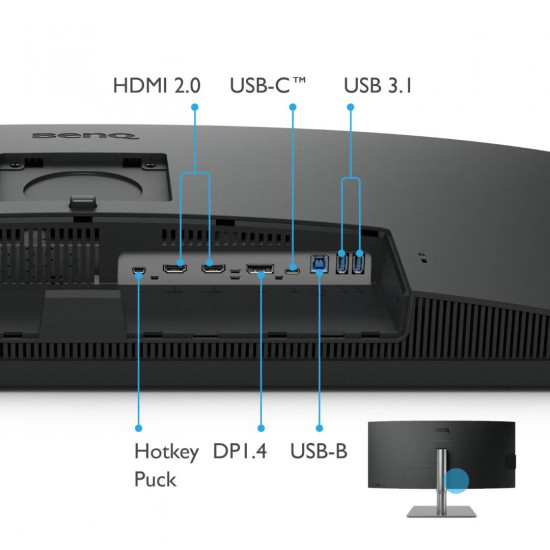 MONITOR BENQ PD3420Q 34 inch, Panel Type: IPS, Backlight: LED backlight, Resolution: 3440x1440, Aspect Ratio: 21:9,  Refresh Rate:60Hz, Response time GtG: 5ms(GtG), Brightness: 350 cd/m², Contrast (static): 1000:1, Viewing angle: 178°/178°, Color Gamut (N