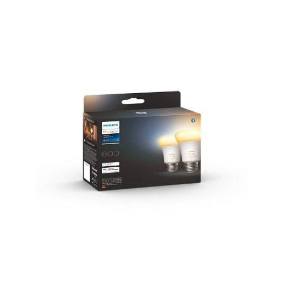 2 Becuri LED inteligente Philips Hue A60, Bluetooth, E27, 6W (60W), 800 lm, lumina alba (2200-6500K) 2 Becuri LED inteligente Philips Hue A60, Bluetooth, E27, 6W (60W), 800 lm, lumina alba (2200-6500K)