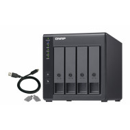 RAID USB QNAP TR-004 4-Bay, 2.5/3.5 SATA 3Gbps HDD (compatibile cu SATA 6Gbs/, 3Gb/s, neincluse), 1xUSB3.0 (type-c), tower, PSU adaptor 65W, garantie 2 ani