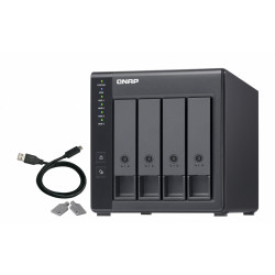 RAID USB QNAP TR-004 4-Bay, 2.5/3.5 SATA 3Gbps HDD (compatibile cu SATA 6Gbs/, 3Gb/s, neincluse), 1xUSB3.0 (type-c), tower, PSU adaptor 65W, garantie 2 ani