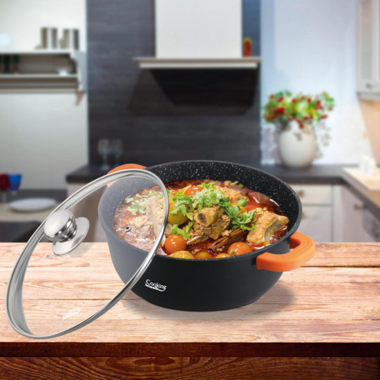 SEMIOALA ALUMINIU TURNAT+CAPAC , 24 cm x 11.5 cm , 4.4 L, DARK LINE, COOKING BY HEINNER SEMIOALA ALUMINIU TURNAT+CAPAC , 24 cm x 11.5 cm , 4.4 L, DARK LINE, COOKING BY HEINNER
