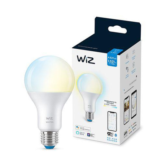 Bec LED inteligent WiZ Connected Whites A67, Wi-Fi, E27, 13W (100W), 1521 lm, lumina alba (2700K-6500K), compatibil Google Assistant /Alexa/Siri