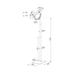 Stand de tableta Neomounts by Newstar FL15-625WH1, diagonala maxima 11