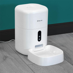 Tellur Dispenser de mancare Smart pentru animale de companie, capacitate 4L, alb