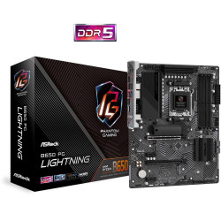 Placa de baza AsRock B650 PG Lightning AM5  Supports AMD Ryzen™ 7000 Series Processors 14+2+1 Phase Power Design, SPS 4 x DDR5 DIMMs, supports up to 6400+(OC) 1 PCIe 4.0 x16, 1 PCIe 4.0 x16, 2 PCIe 4.0 x1, 1 M.2 Key-E for WiFi Graphics Output Options: 1 H