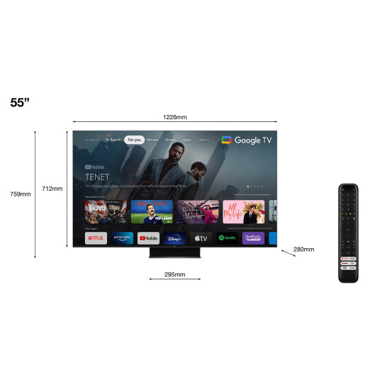 Televizor TCL QLED 55C845, 140 cm (55