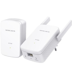 Mercusys Kit Powerline Wi-Fi Gigabit AV1000 MP510 KIT, Standarde si protocoale: HomePlug AV2, IEEE 802.3, IEEE 802.3u, IEEE802.11b/g/n, Tehnologie de modulare:  OFDM (PLC), Securitate wireless: WPA-PSK / WPA2-PSK, WPA / WPA2, criptare WEP, Dimensiuni: 112