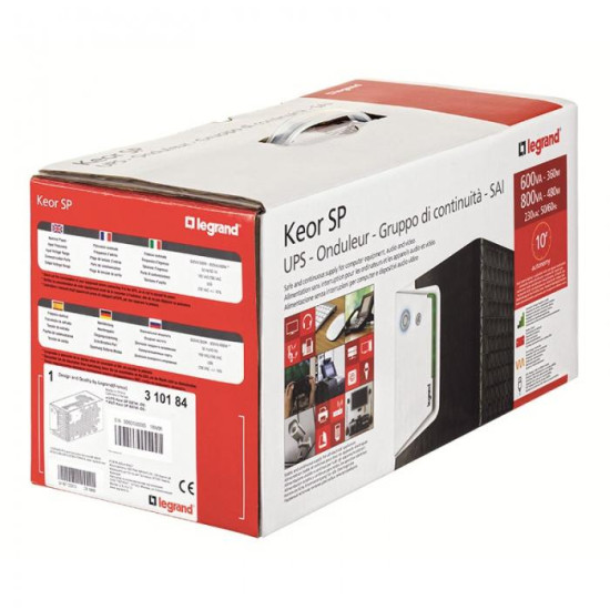 UPS Legrand KEOR SP 1500, 1500VA/ 900W, 2x IEC + 2x German standard sockets, USB HID, baterie 2x 12V 9Ah, stabilizator electronic (AVR), 230V, forma Tower, tehnologie Line interactiv, dimensiuni 148 x 173 x 380mm UPS Legrand KEOR SP 1500, 1500VA/ 900W, 2x IEC + 2x German standard sockets, USB HID, baterie 2x 12V 9Ah, stabilizator electronic (AVR), 230V, forma Tower, tehnologie Line interactiv, dimensiuni 148 x 173 x 380mm