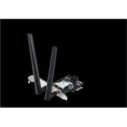 ASUS PCE-AX1800 Wifi AX1800 Bluetooth 5.2 PCIe adapter, WI-FI 6, WPA3, OFDMA. MU-MIMO, Standarde retea: WiFi 6 (802.11ax), Viteza: 1800Mbps, 2 x antene externe.