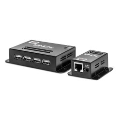 Lindy 50m 4 Port USB 2.0 Cat.5e Extender  Technical details  Specifications  USB Standard: USB 2.0 Supported Bandwidth: 480Mbps Maximum Distance: 50m (164.04ft) Transmission Medium: Cat.5/5e/6 or higher network cable Chipset: NS1021 Special Features: Powe