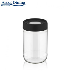 ﻿BORCAN DEPOZITARE STICLA  CU CAPAC,  660 ML, ART OF DINING BY HEINNER ( mix 2 culori in bax , rosu/ negru )