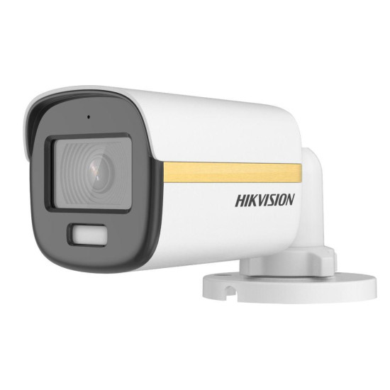 Camera de supraveghere Hikvision Turbo HD Bullet DS-2CE10DFT-FS(2.8mm); 2MP, Color Vu - imagini color pe timp de noapte, senzor: 2 MP CMOS, rezolutie: 1920 × 1080@25fps, iluminare: 0.0005 Lux @ (F1.0, AGC ON), 0 Lux cu lumina alba, lentila fixa: 2.8mm, di