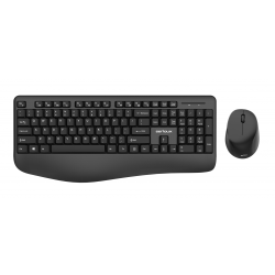 Kit tastatura + mouse Serioux NK9810WR, wireless 2.4GHz, US layout, multimedia, mouse optic 1200dpi, negru, USB, nano receiver