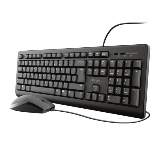 Kit tastatura + mouse Trust Primo, wired, negru