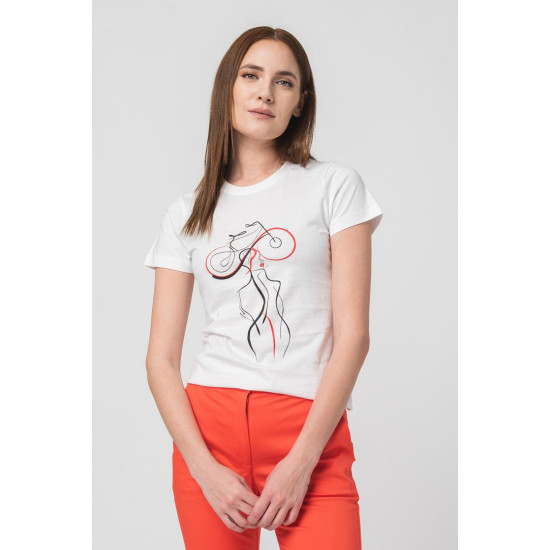 TSHIRT CASUAL F DOAMNA CU... WHITE-L TSHIRT CASUAL F DOAMNA CU... WHITE-L
