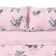 Lenjerie Dubla BBC 4 piese, 132TC - Rose Lenjerie Dubla BBC 4 piese, 132TC - Rose