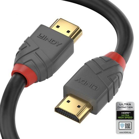 Cablu Lindy 2m High Speed HDMI, latime de banda 48Gbps, 10240x4320@ 120Hz, Anthra Line