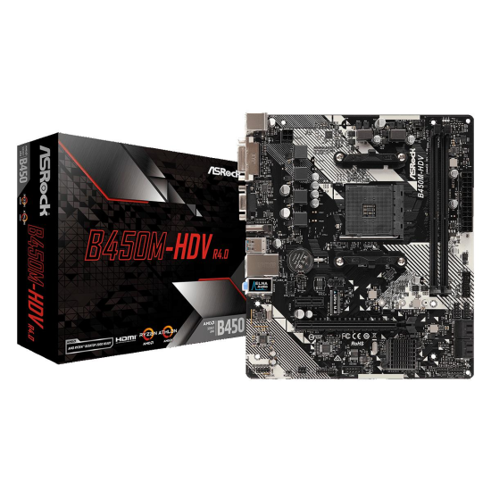 Placa de baza ASRock B450M-HDV R4.0, Socket AM4 Placa de baza ASRock B450M-HDV R4.0, Socket AM4