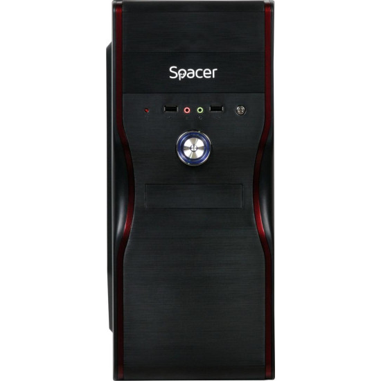 Carcasa Spacer Mercury, ATX, MidTower, Gaming, sursa 450 (230W for 450W Desktop PC), USB 2.0 x 2, Jack 3.5mm x 2, „SPC-MERCURY”